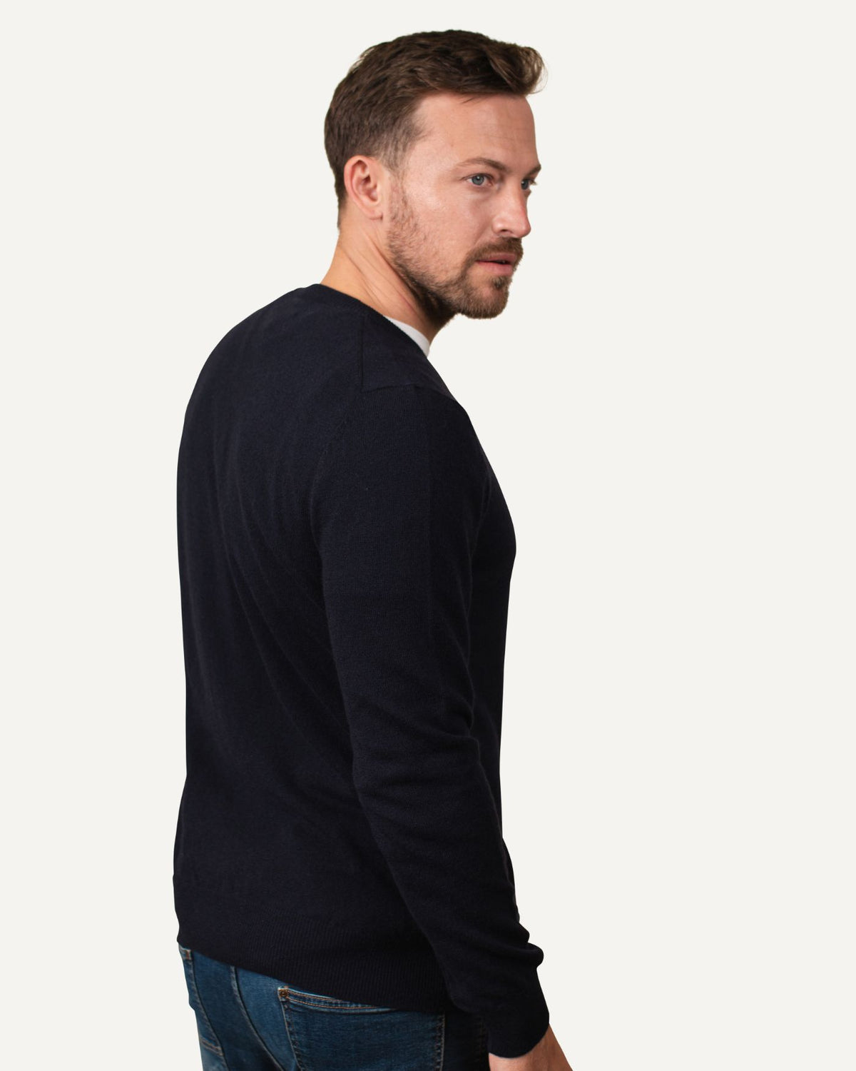 Kaschmir Rundhals Pullover für Herren in Tiefblau von MOGLI & MARTINI #farbe_tiefblau