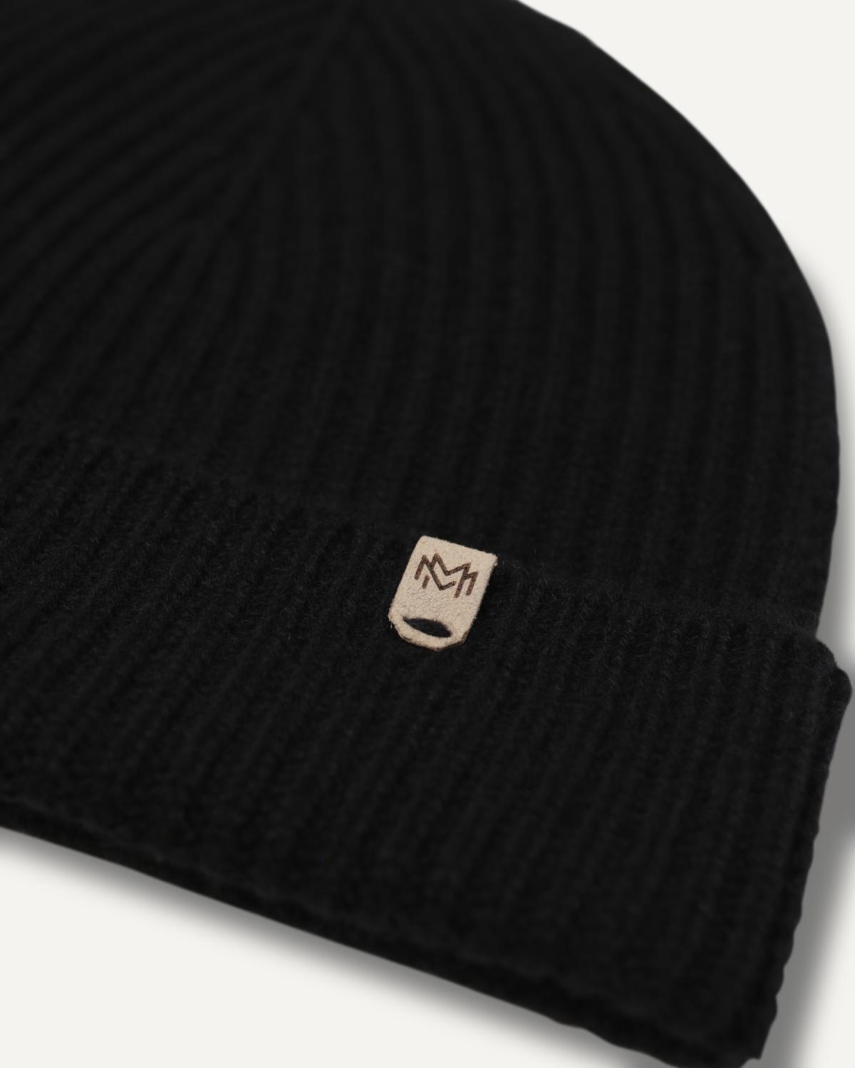 Kaschmir Strickmütze für Damen in Schwarz von MOGLI & MARTINI #farbe_schwarz