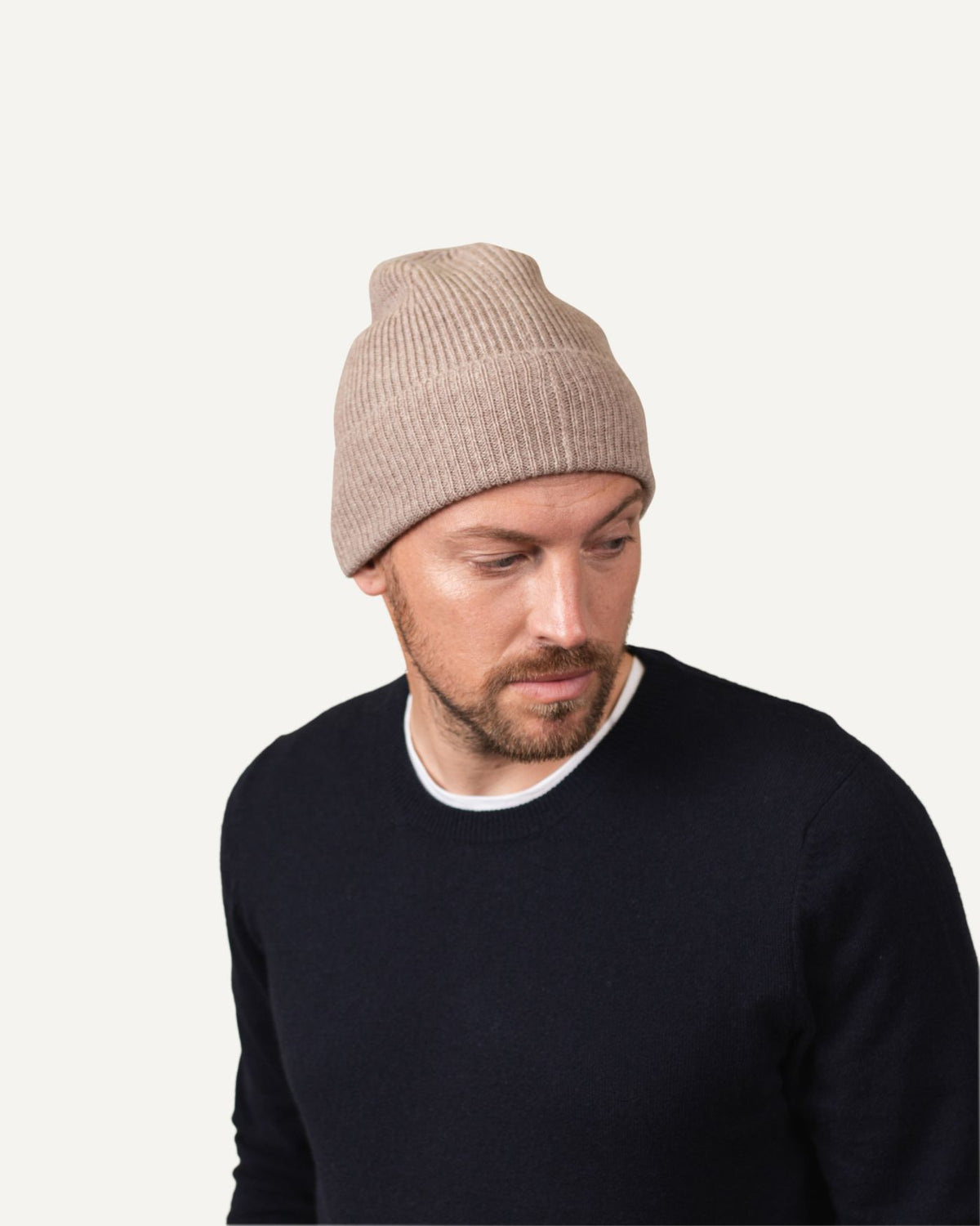 Leichte Kaschmir Mütze für Herren in Marmor von MOGLI & MARTINI #farbe_marmor