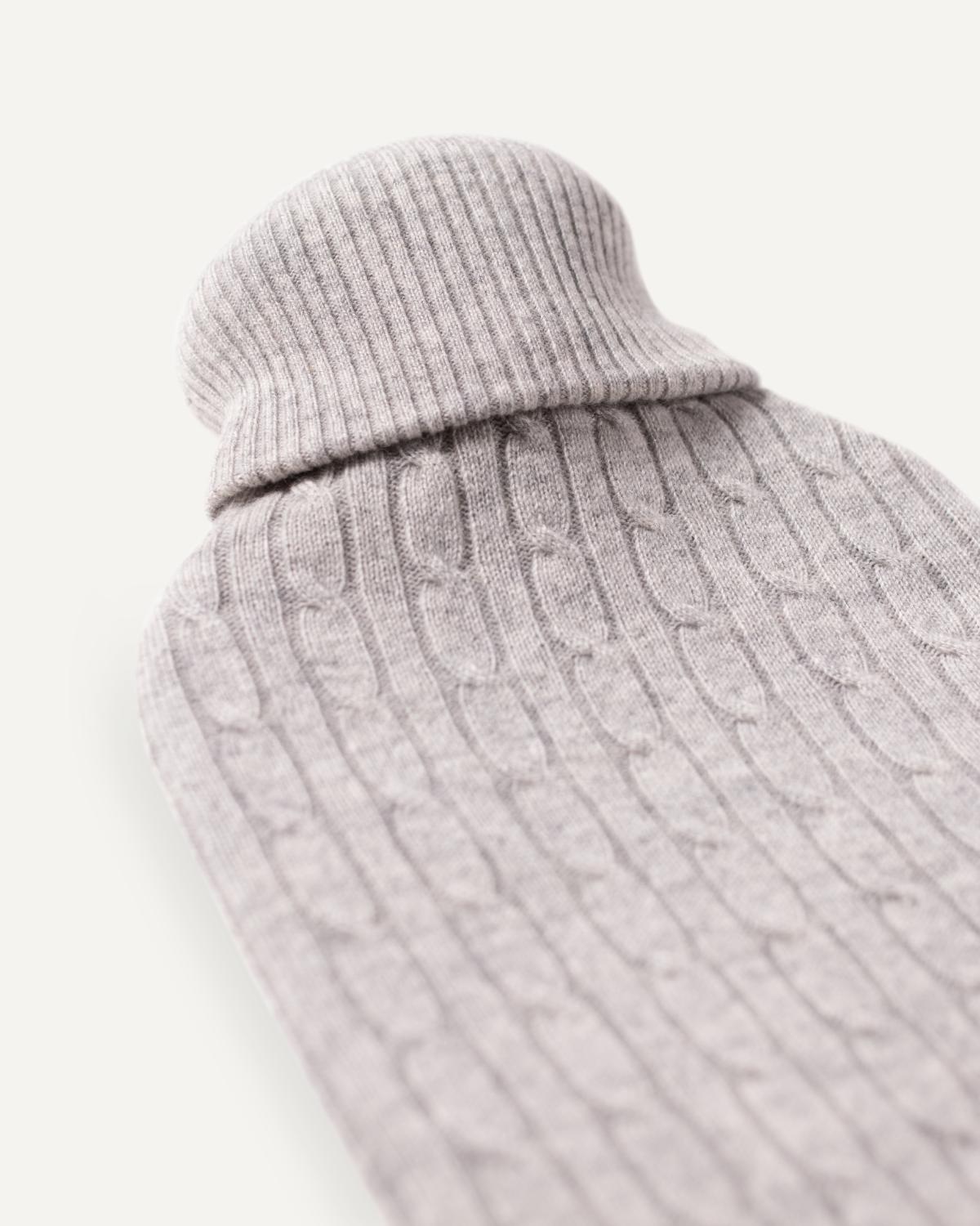Cashmere hot water bottle by MOGLI & MARTINI in the colour wolf grey #colour_wolf_grey