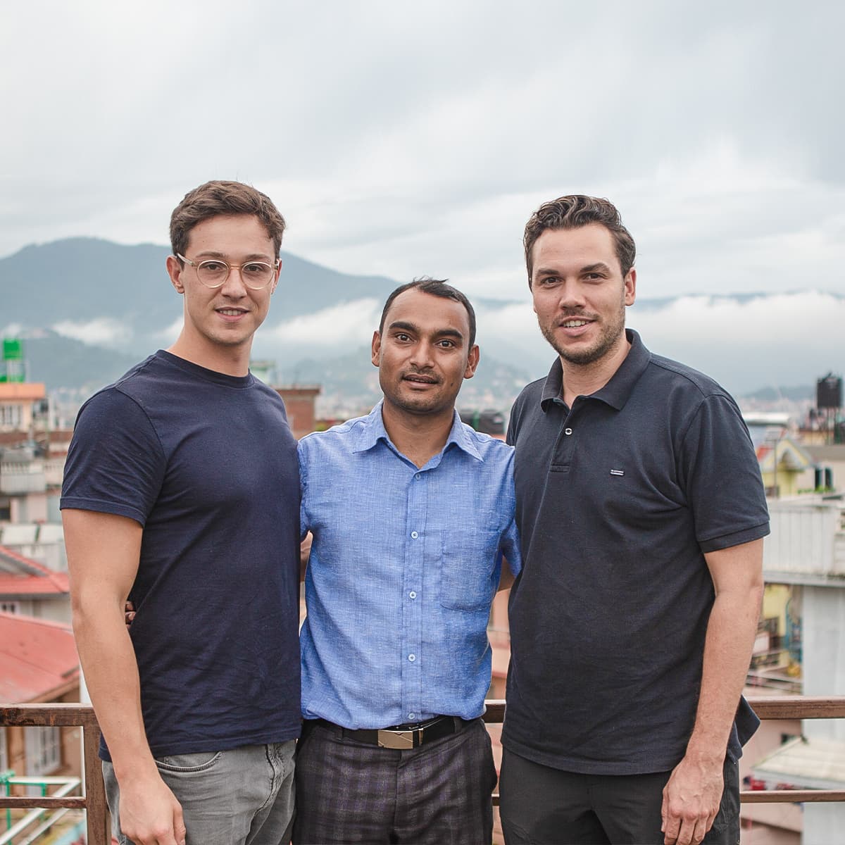 Andreas und Gregor mit Partner in Nepal