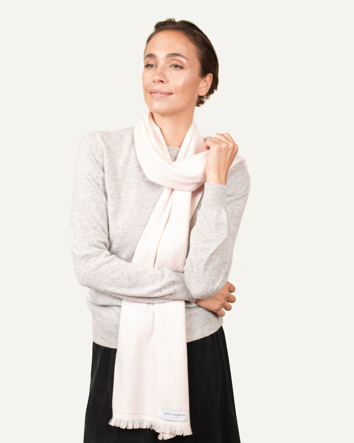 Gewobener Kaschmir Schal für Damen in Zartrosa von MOGLI & MARTINI #farbe_zartrosa