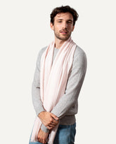 Woven cashmere scarf in pink for men by MOGLI & MARTINI #colour_pale pink