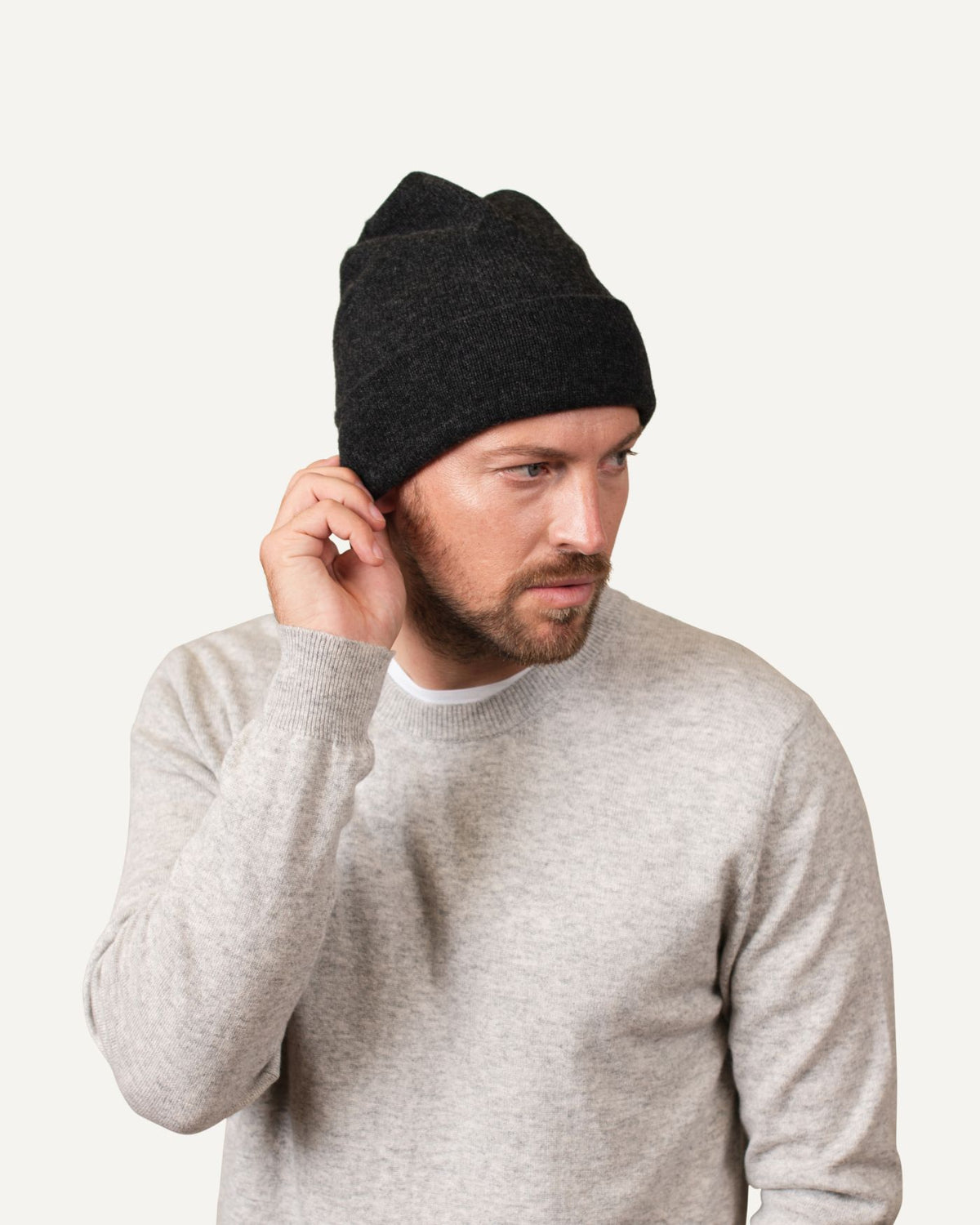 Kaschmir Beanie für Herren in Dunkelgrau von MOGLI & MARTINI #farbe_anthrazit