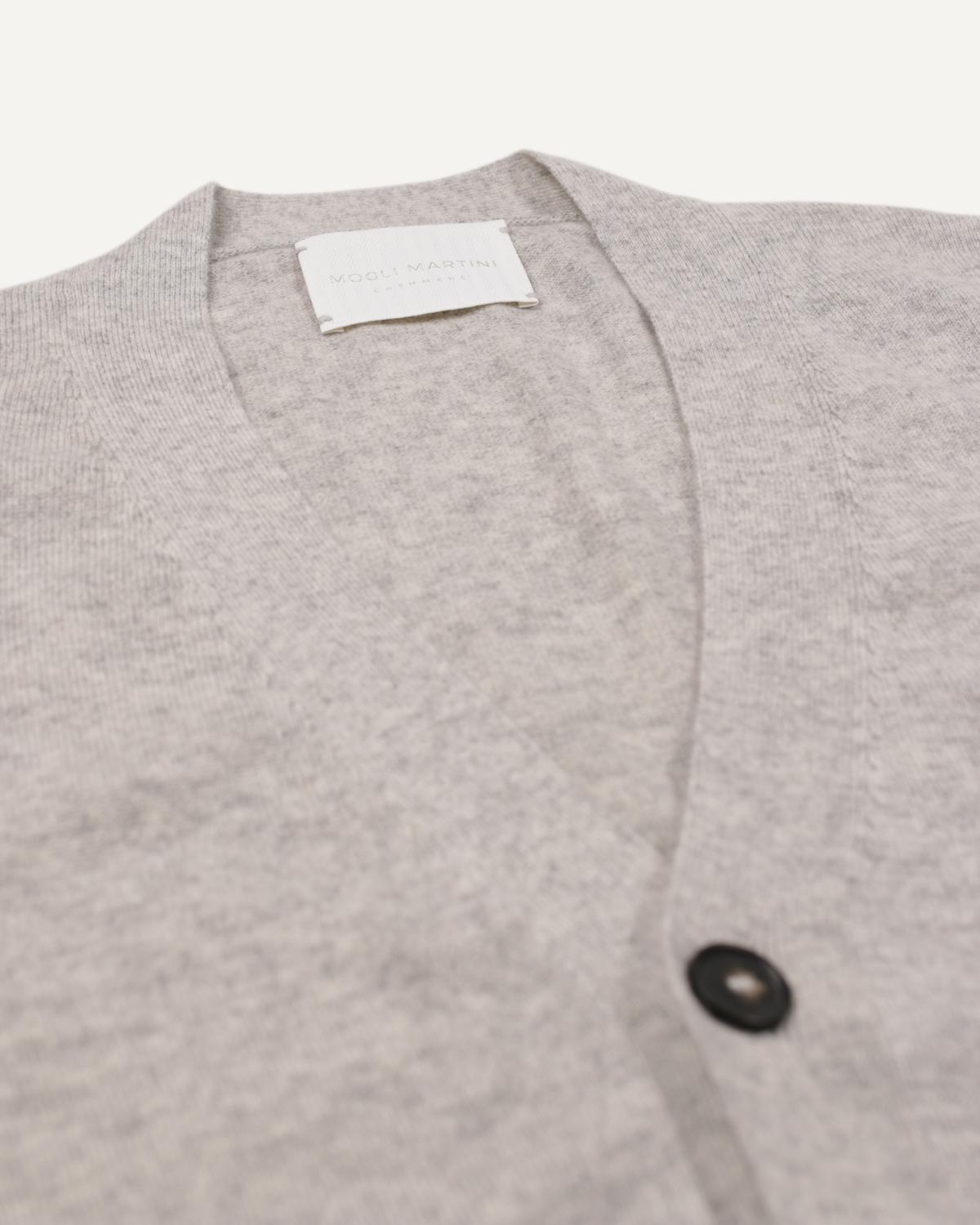 Mens cashmere cardigan in light grey by MOGLI & MARTINI #colour_wolf_grey