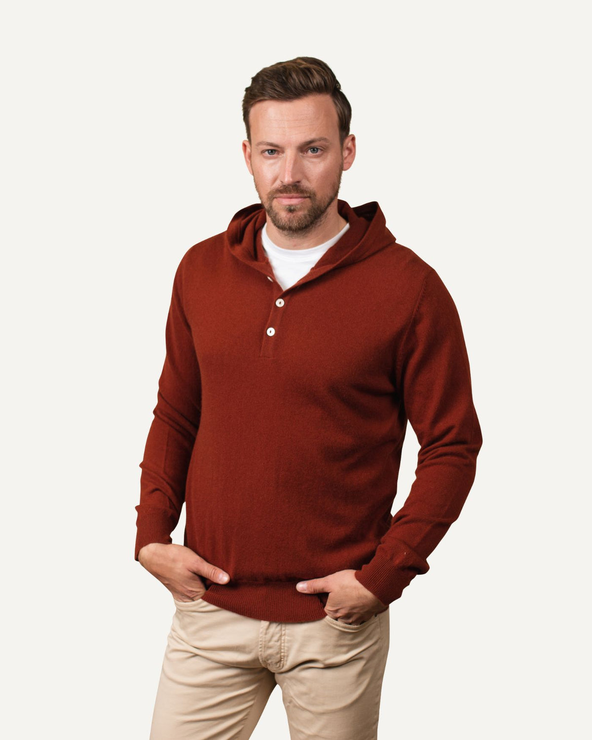 Kaschmir Hoodie für herren in orange von MOGLI & MARTINI #farbe_bronze