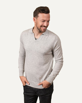 Cashmere polo collar sweater