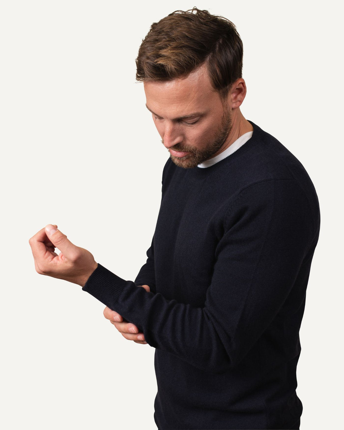 Kaschmir Rundhals Pullover für Herren in Tiefblau von MOGLI & MARTINI #farbe_tiefblau