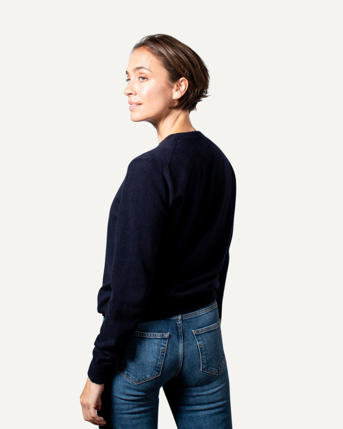Kaschmir Rundhals Pullover für Damen in Tiefblau von MOGLI & MARTINI #farbe_tiefblau