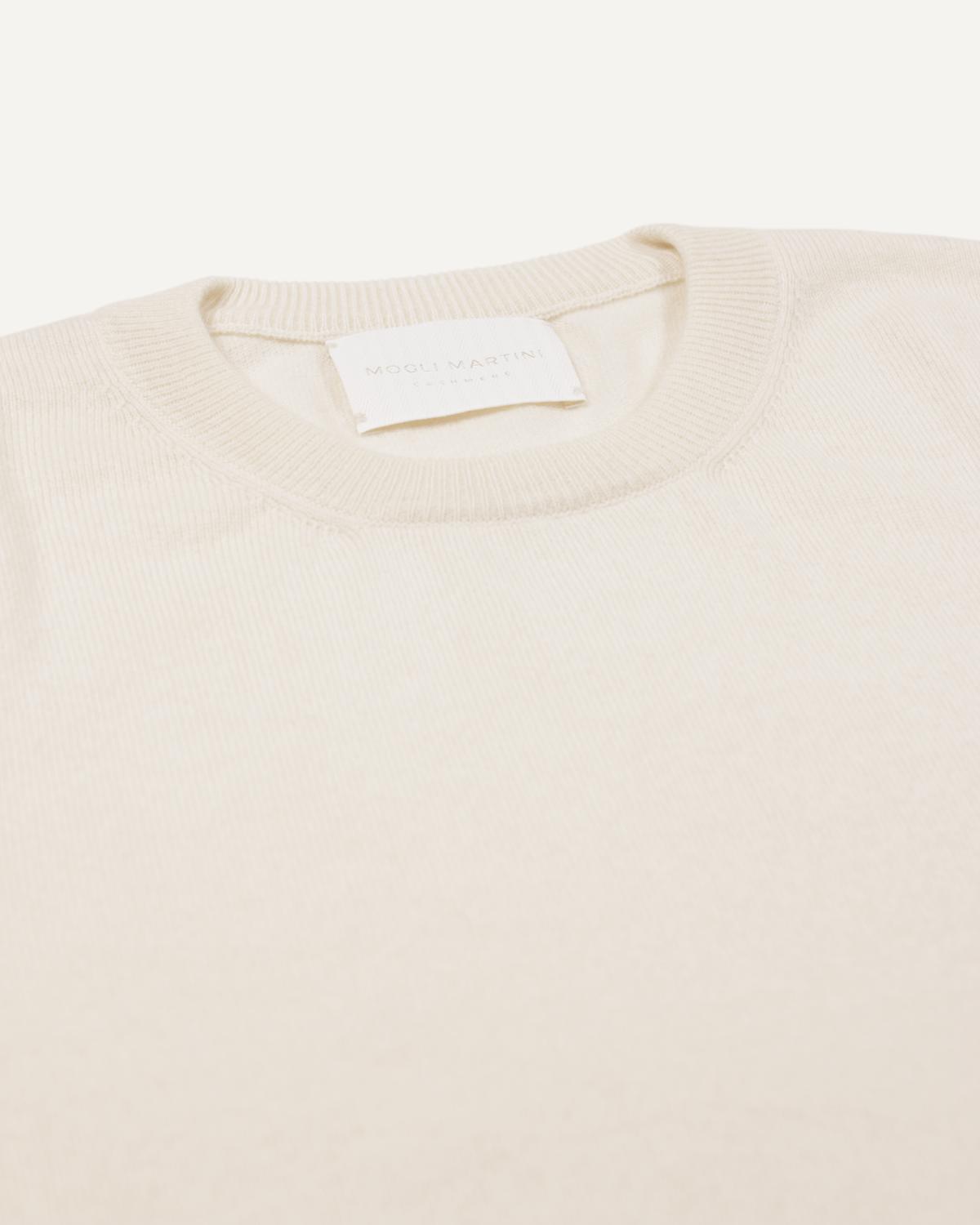 Kaschmir Rundhals Pullover für Damen in Naturweiß von MOGLI & MARTINI #farbe_naturweiß
