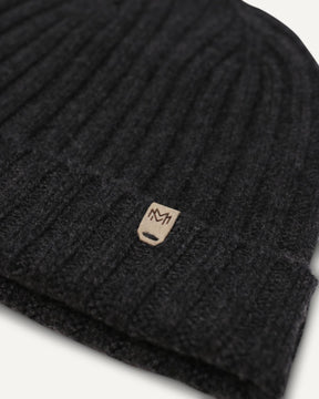 Cashmere rib knit beanie