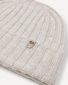 Cashmere rib knit beanie