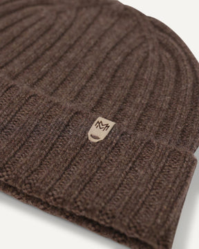 Cashmere rib knit beanie