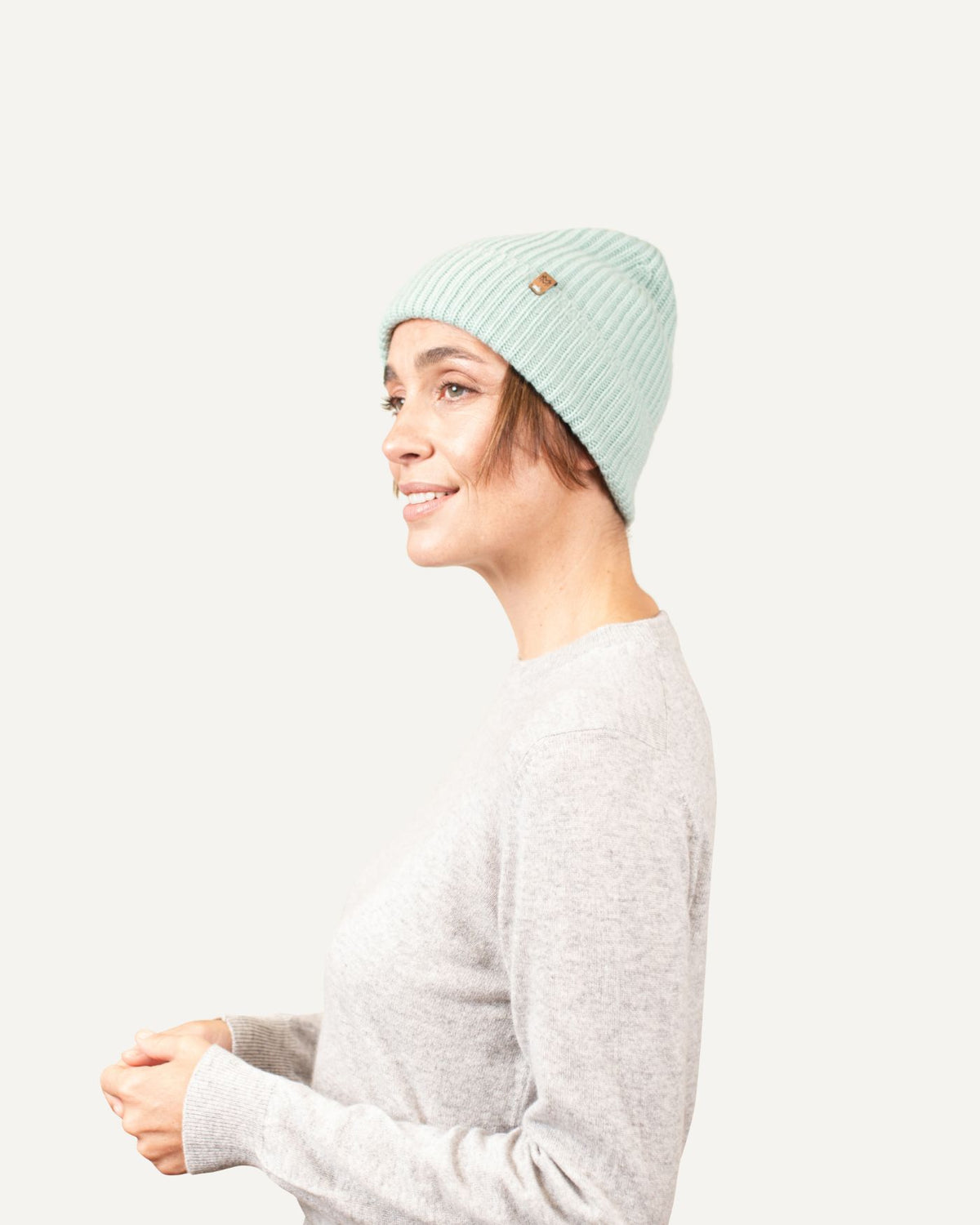Kaschmir Strickmütze für Damen in Jade von MOGLI & MARTINI #farbe_jade