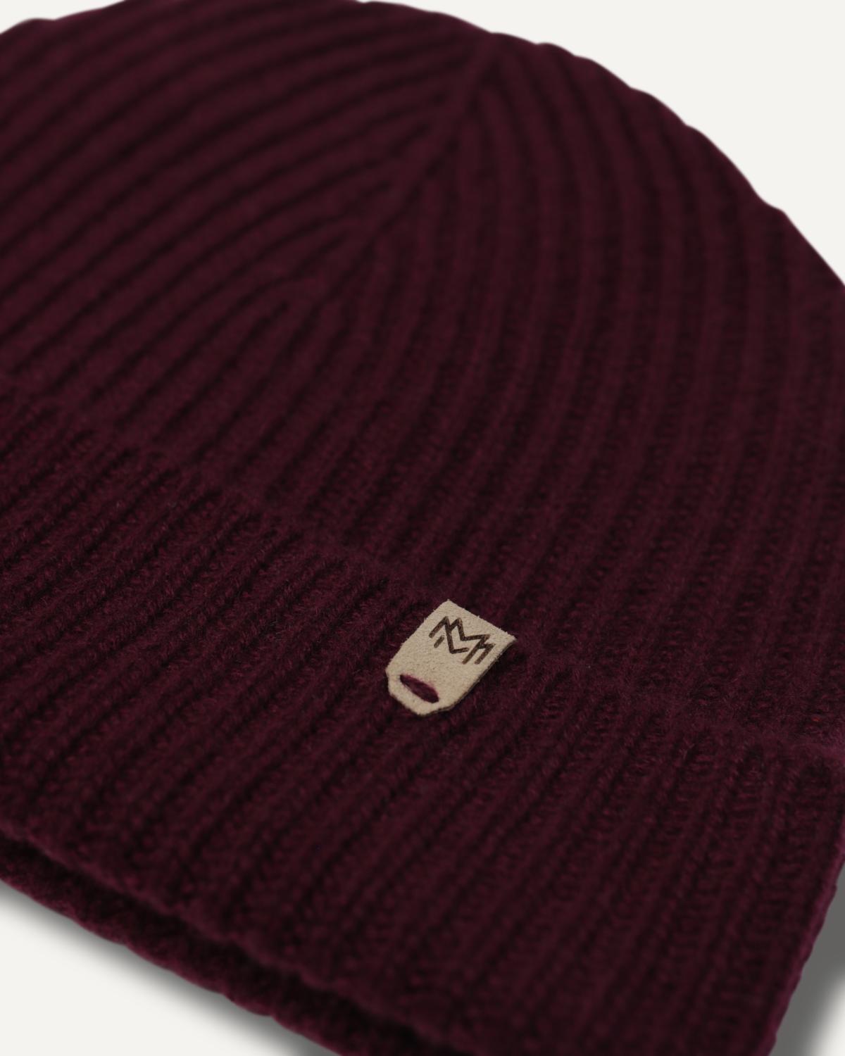 Kaschmir Strickmütze für Damen in Bordeaux von MOGLI & MARTINI #farbe_bordeaux