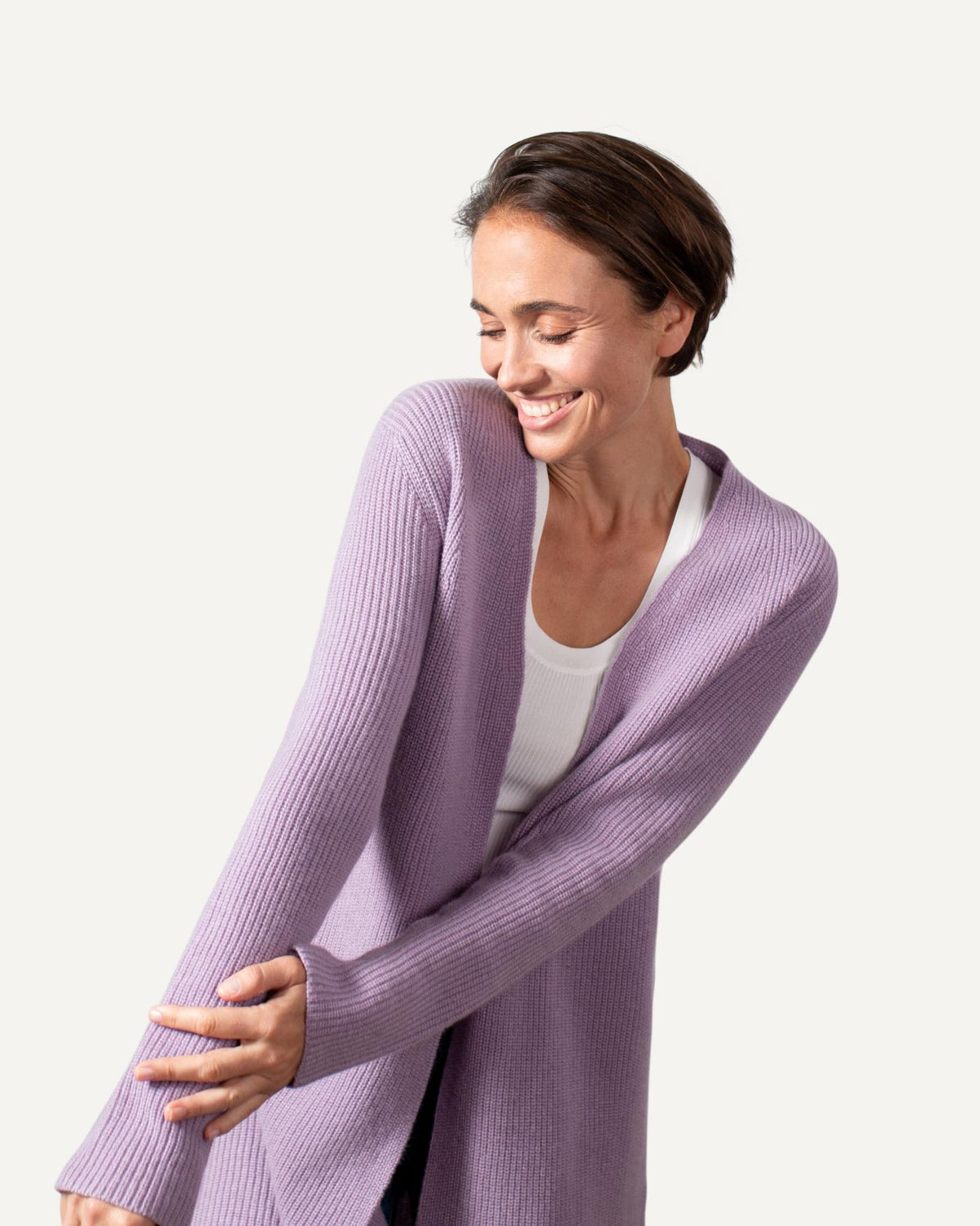 Cashmere waistcoat in lilac for women by MOGLI & MARTINI #colour_lilac