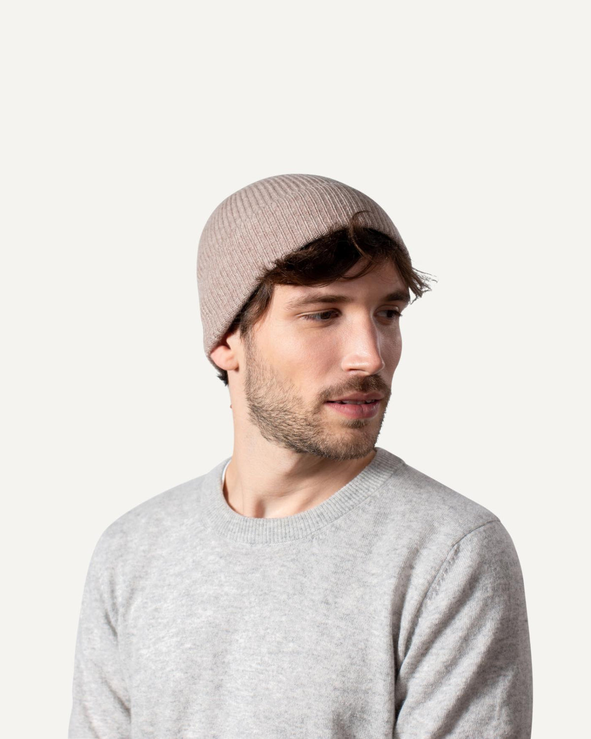 Leichte Kaschmir Mütze für Herren in Marmor von MOGLI & MARTINI #farbe_marmor