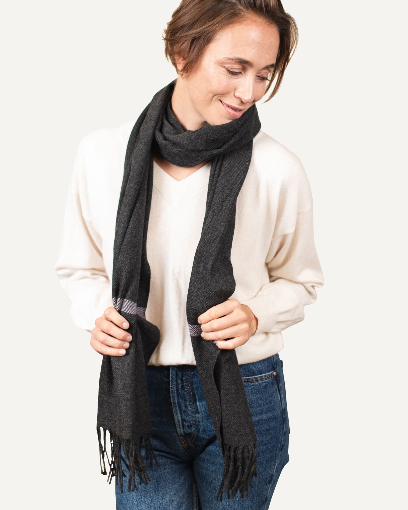 Oversize cashmere scarf